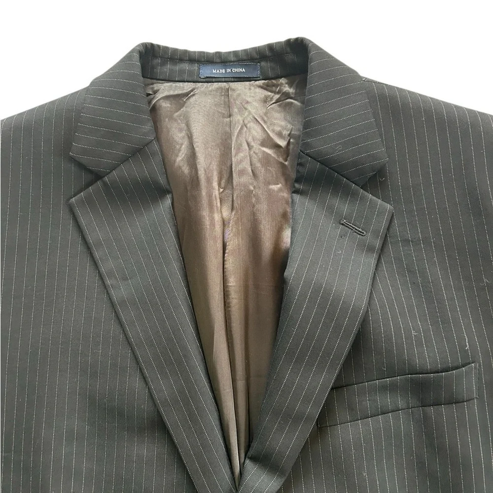 Ralph Lauren Wool Men’s size 42L Blazer Jacket Sport Coat Black & white striped